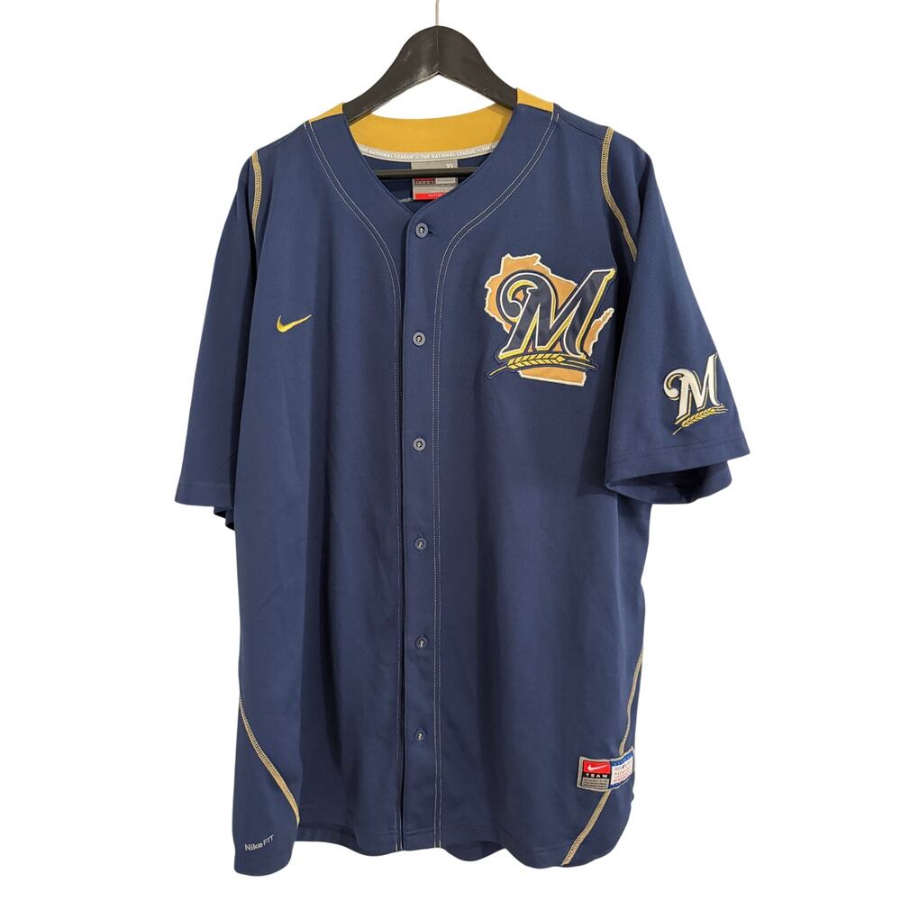 Throwback Prince Fielder Milwaukee Brewers Nike Baseball Jersey Size XL